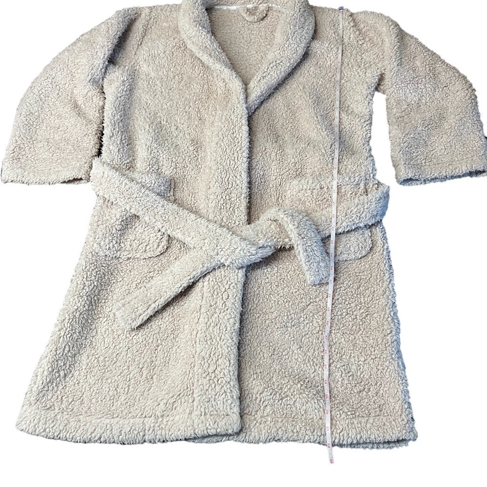 POTTERY BARN BEIGE TEDDY ROBE EST SIZE LARGE - Picture 8 of 9
